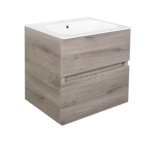 Best-Design 'Splash-Grey-Greeploos' meubel onderkast 2 laden zonder wastafel 60cm