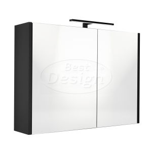 Best-Design 'Happy-Black' MDF spiegelkast + verlichting 80x60cm