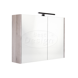 Best-Design 'Happy-Grey' MDF spiegelkast + verlichting 80x60cm