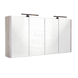 Best-Design 'Happy-Grey' MDF spiegelkast + 2 x verlichting 120x60cm