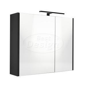 Best-Design 'Happy-Black' MDF spiegelkast + verlichting 60x60cm