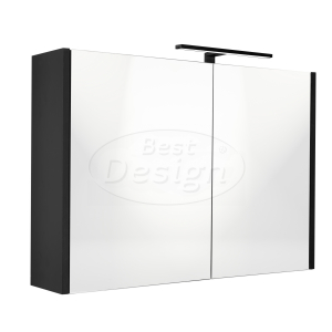 Best-Design 'Happy-Black' MDF spiegelkast + verlichting 100x60cm