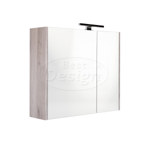 Best-Design 'Happy-Grey' MDF spiegelkast + verlichting 60x60cm