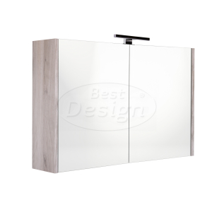 Best-Design 'Happy-Grey' MDF spiegelkast + verlichting 100x60cm