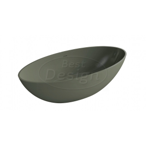 Best-Design 'New-Stone' vrijstaand bad 'Just-Solid' 180x85x52cm Army green