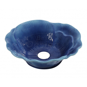 Best-Design 'Flower-Blue' opbouw-waskom diam: 405 mm