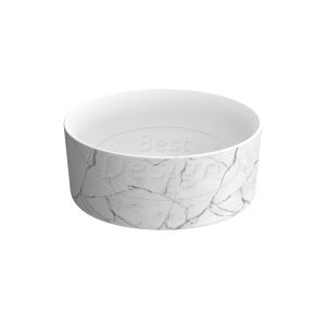 Best-Design 'Bianco-Marble' opbouw-waskom