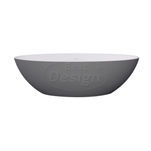Best-Design 'New-Stone' Bicolor-Lava (Grijs)/Wit vrijstaand bad 'Just-Solid' 180x85x52cm