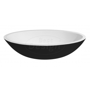 Best-Design 'Epona' Bicolor zwart/wit opbouw-waskom 'Just-Solid' 52 cm