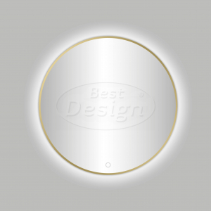 Best-Design Nancy 'Venetië-Thin' ronde spiegel Mat-Goud incl.led verlichting Ø 100 cm