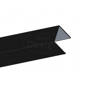 Best-Design zwart aluminium wand profiel voor 'Noire' inloopdouche