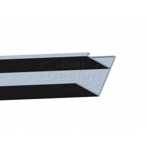 Best-Design zwart aluminium wand profiel voor 'Baron' Nisdeur nr: 08