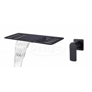 Best-Design 'Nero-emotie' Waterval-planchet-inbouw-wandmengkraan mat-zwart