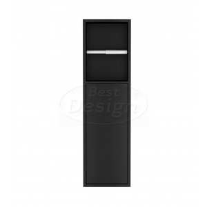 Best-Design Nero 'Zione' inbouw-closetrolhouder incl. deur 60x17x12 cm Mat-zwart