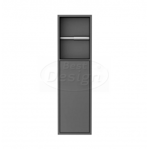 Best-Design Moya 'Zione' inbouw-closetrolhouder incl. deur 60x17x12 cm Gunmetal
